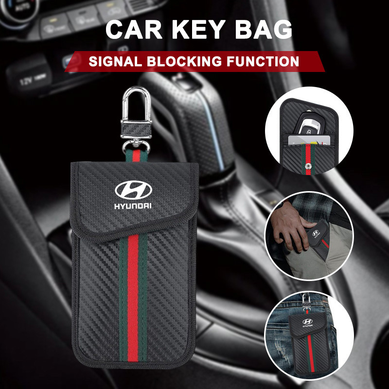 Hyundai Logo Car Rfid Signal Blocking Bag Cover Signal Blocker Case Faraday Cage Pouch For Keyless