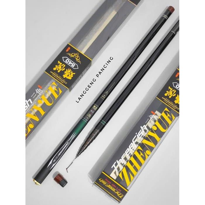 Ready Threefish Joran Pancing Tegak Zhenyue Carbon Ringan Alat Memancing Dengan Ringan