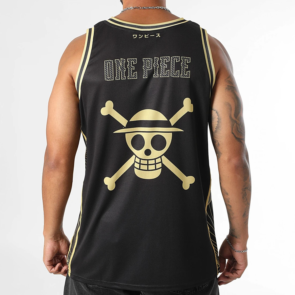 2026 New One Piece Theme Graphic Vest Anime Badge Mugiwara Noir Dor Jersey Summer Oversized Fashion