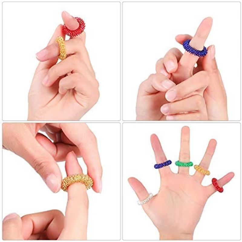 5-20pcs Fidget Acupressure Ring Set - Sensory Finger Massager Fidget Toy Teen Adult Anxiety Stress