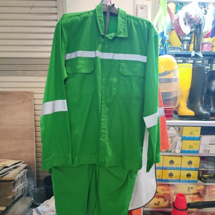 Wearpack safety baju celana terpisah/ wearpack baju celana Hijau
