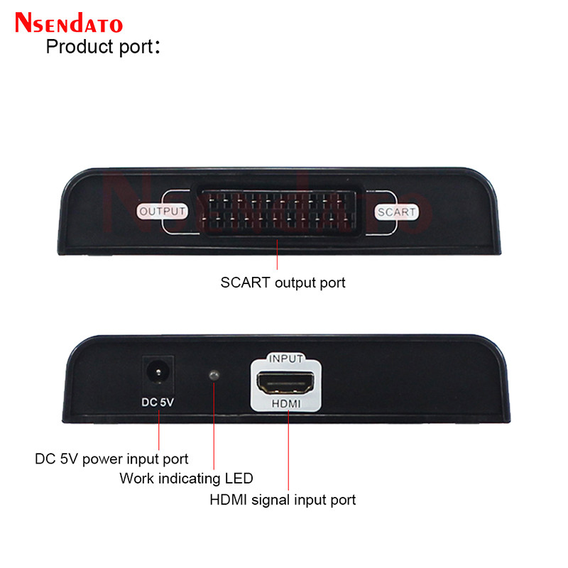 HDMI to Scart video Converter Adapter Connector Scart S-video AV to HDMI video audio Converter