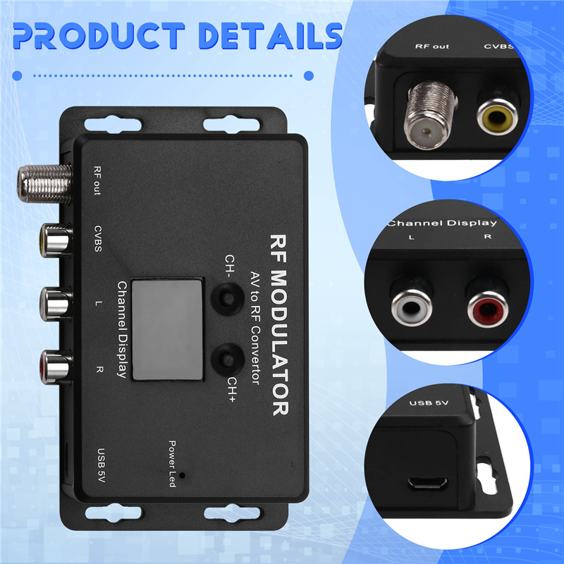 A13E-M60 RF Modulator AV To RF Converter UHF Modulator RF Signal Converter