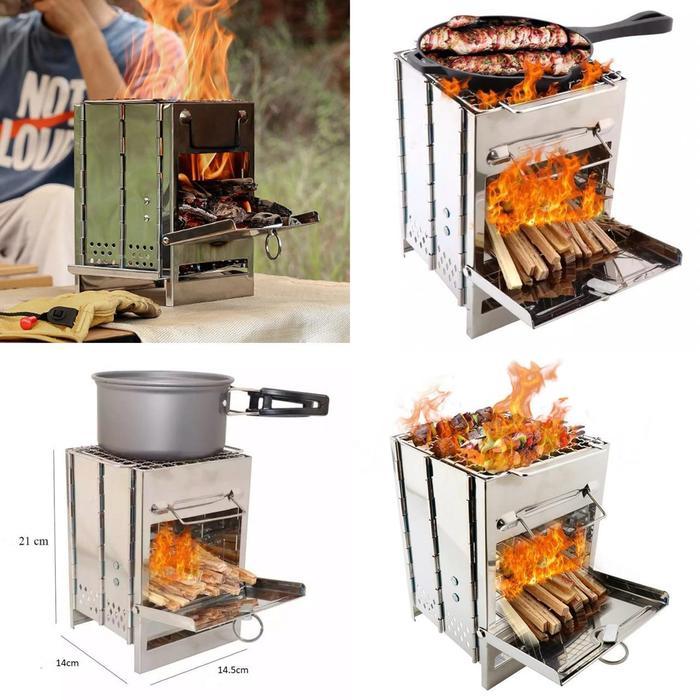 Firewood stove multifungsi Kompor kayu bakar BBQ grill api unggun