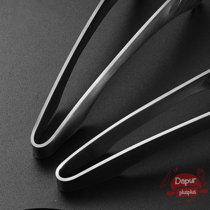 Jepitan Daging BBQ Curve Stainless Steel Capitan Daging Pipih Bulat Pencapit Korean Barbeque Korea