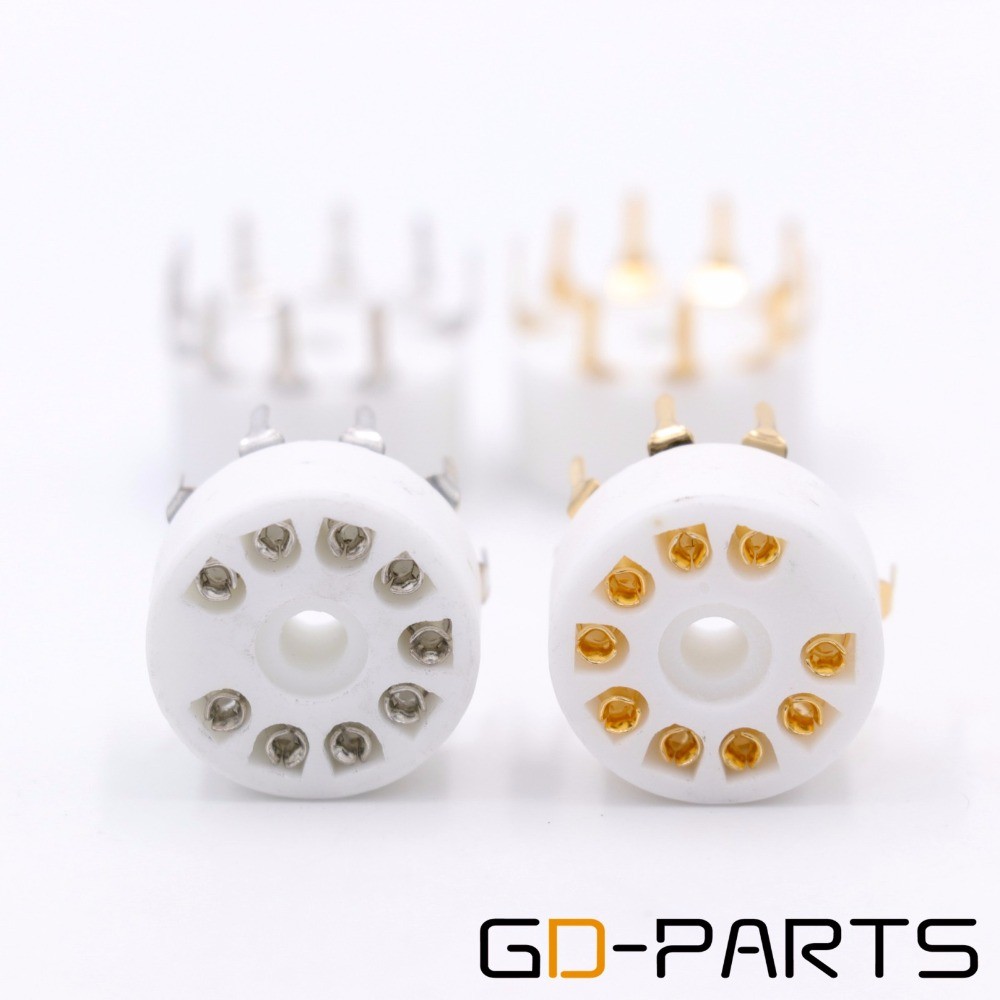10PCS Ceramic 9pin B9A PCB MOUNT Tube Socket FOR 12AX7 12AT7 12AU7 6DJ8 ECC82 5670 6922 Hifi Audio