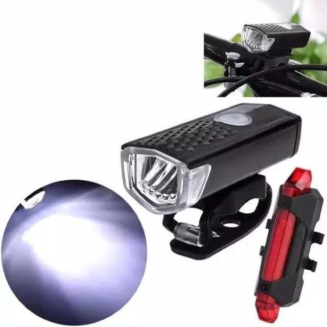 Rockbros - Lampu Sepeda Depan Belakang Usb Led