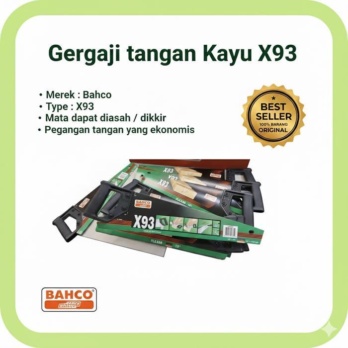 GERGAJI TANGAN POTONG KAYU BAHCO X93 19 INCH ORIGINAL BAHCO / GERGAJI BAHCO X93 19" INCH