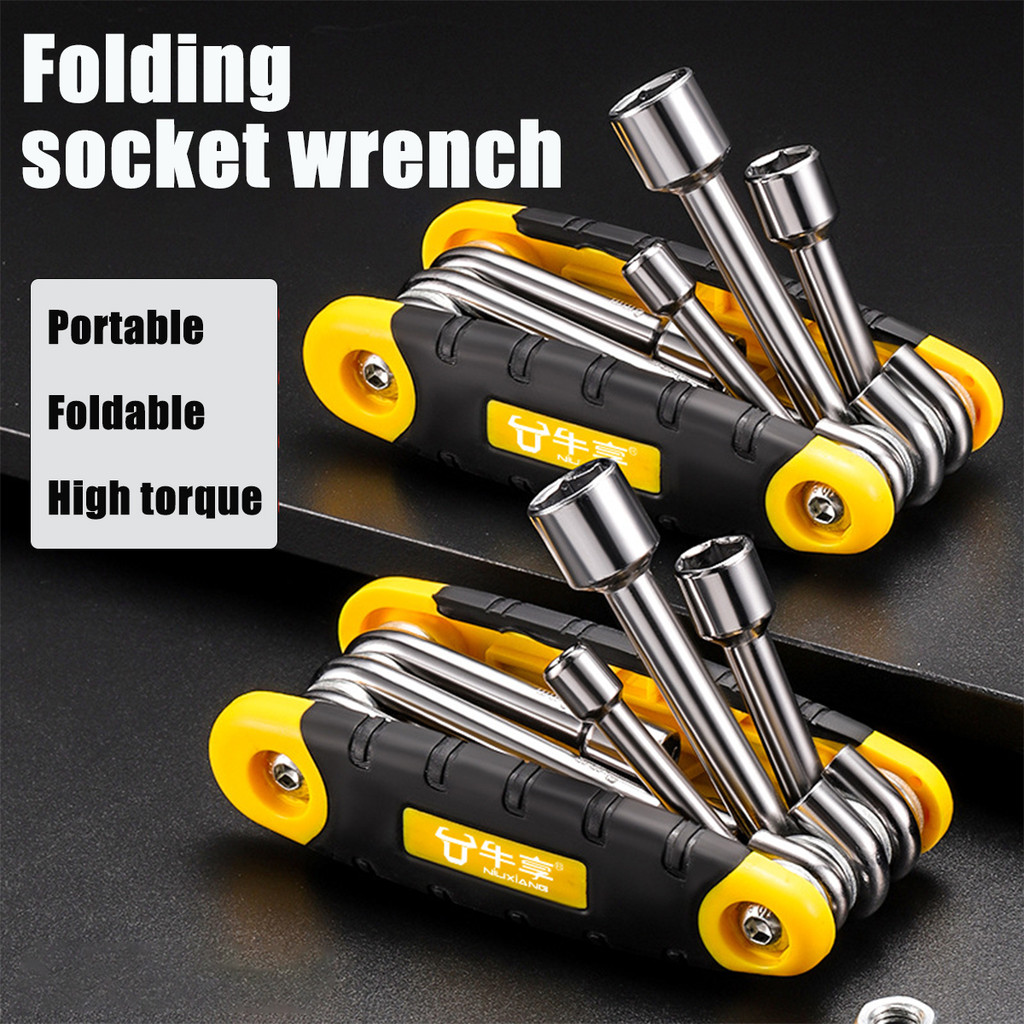 Folding Allen Wrench Set, Standard & Allen Key Set Tool 1 Pack Portable Hex Key Set for All Business