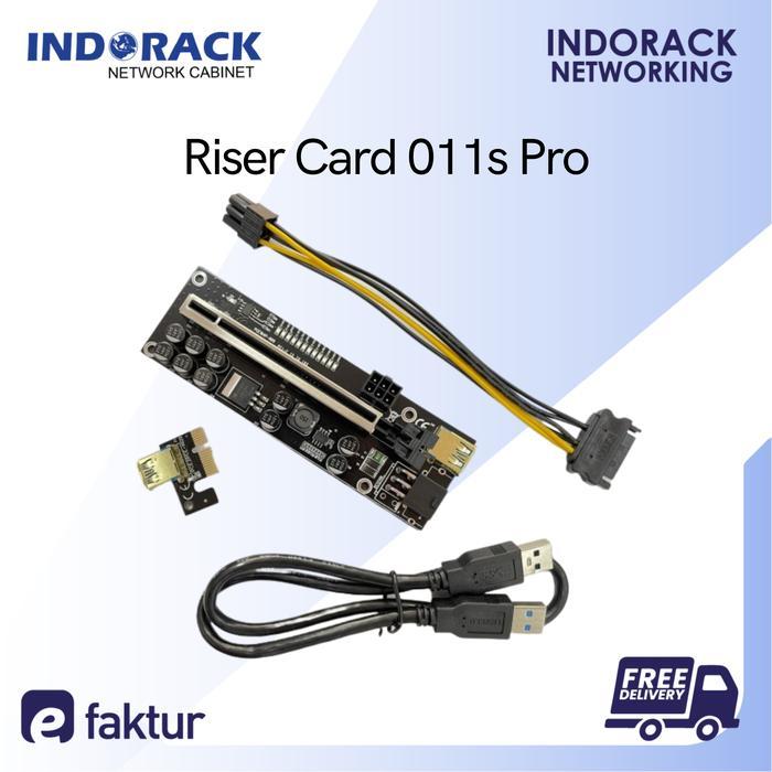 PCIE RISER CARD 011S PRO - FOR MINING VGA / GPU - 10 KAPASITOR