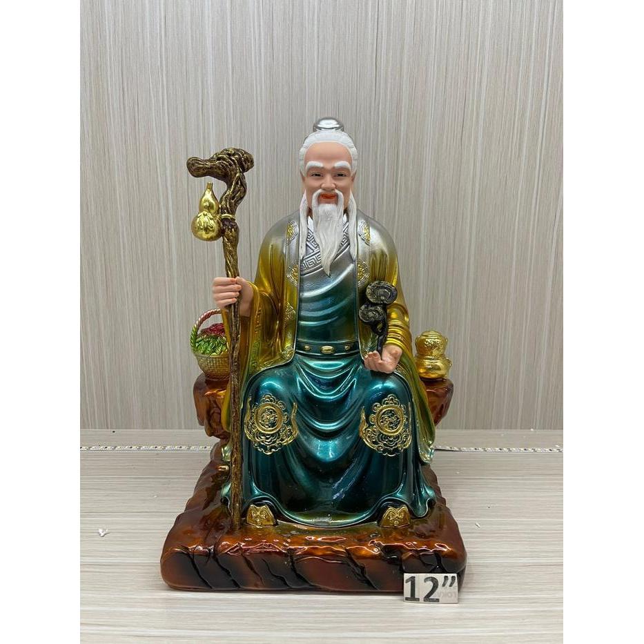 patung dewa obat / hua to bahan resin fiber 12in