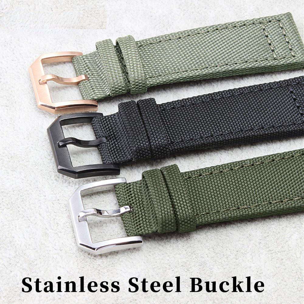 Nylon canvas watchband for IWC- PILOT Portugal Portofino watch strap 20mm 21mm 22mm bracelet black