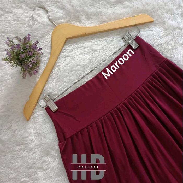 Rok Rempel Jersey // Rok Rempel Jumbo Polos Panjang Wanita Dewasa Rok Panjang Pasti Ori