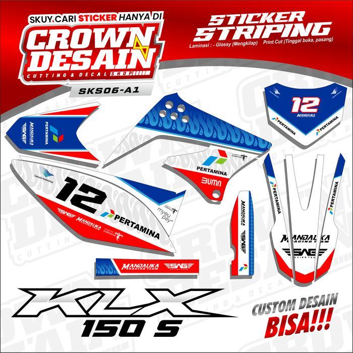 Striping Stiker Klx 150 S Variasi Mandalika - Stiker Striping Lis Semifull Motor Klx 150 S/Klx 150