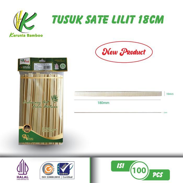 tusuk sate lilit isi 100pcs/ tusuk sate lilit bambu / tusuk sate bali / tusuk sate gepeng /tusuk
