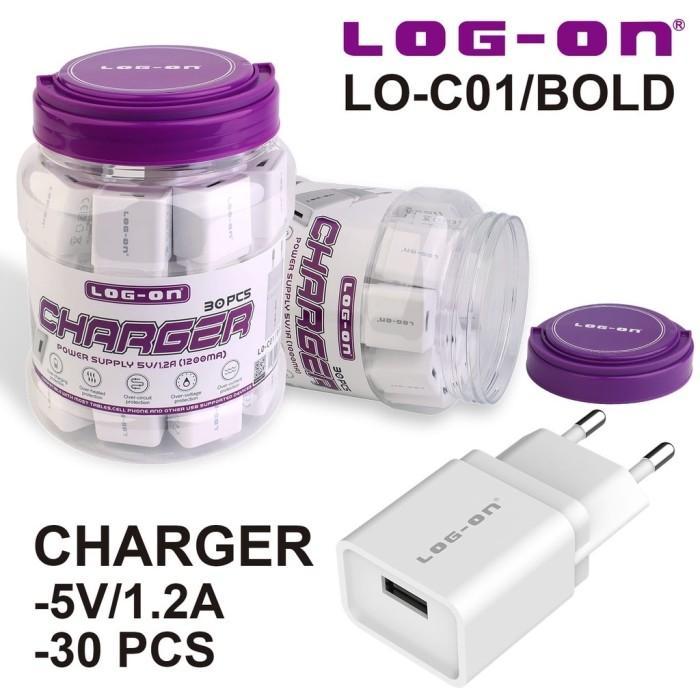 NEW PORODUK WIN ON - BATOK CHARGER LOG ON 1USB 1,2A BOLD LO-C01 PERTOPLES ADAPTOR