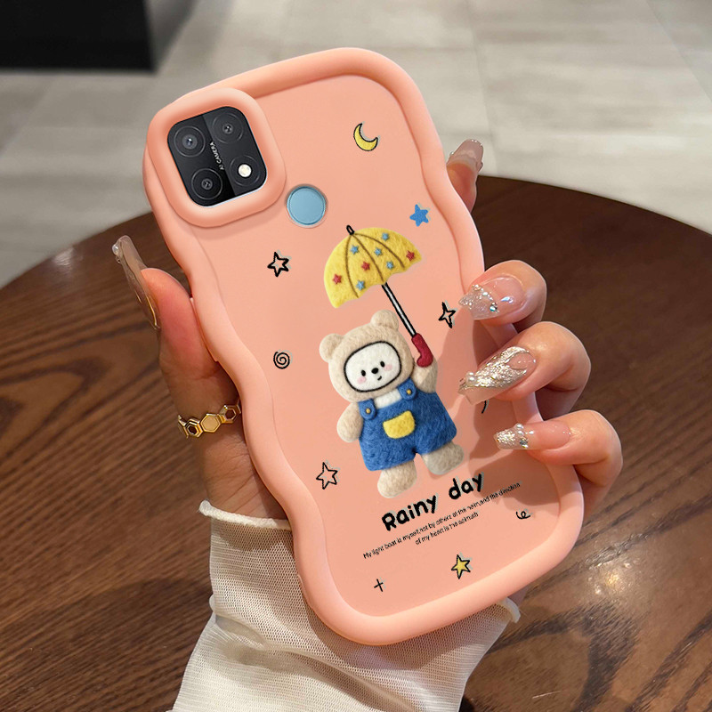 Casing Untuk OPPO A15 A15s A35 4G Case Casing Anjing berbulu pola HP Cesing lunak Silikon Softcase M