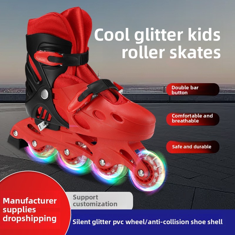 Children's Inline Skates Adjustable Roller Skates Kids Roller Skates Ice Skates Boys and Girls