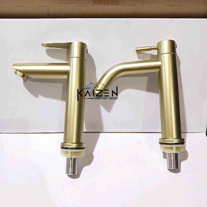 Toto - Kran Wastafel Pohon Keran Lavatory 18Cm Warna Emas