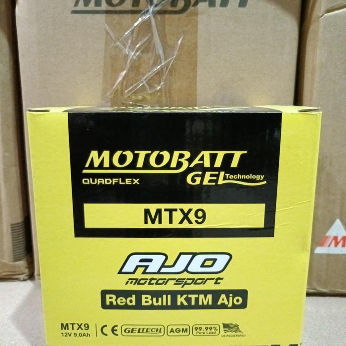 Motobatt Aki Motor Gel Kering Bebas Perawatan 12V 9Ah Mtx9 Quadflex Technology Untuk Suzuki Thunder