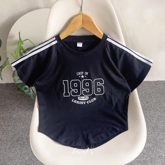 CROP CHIP IN 1996 LERIST CLUB WOMEN - Tshirt Crop top kaos slimfit sport cotton combed 30s Lerist