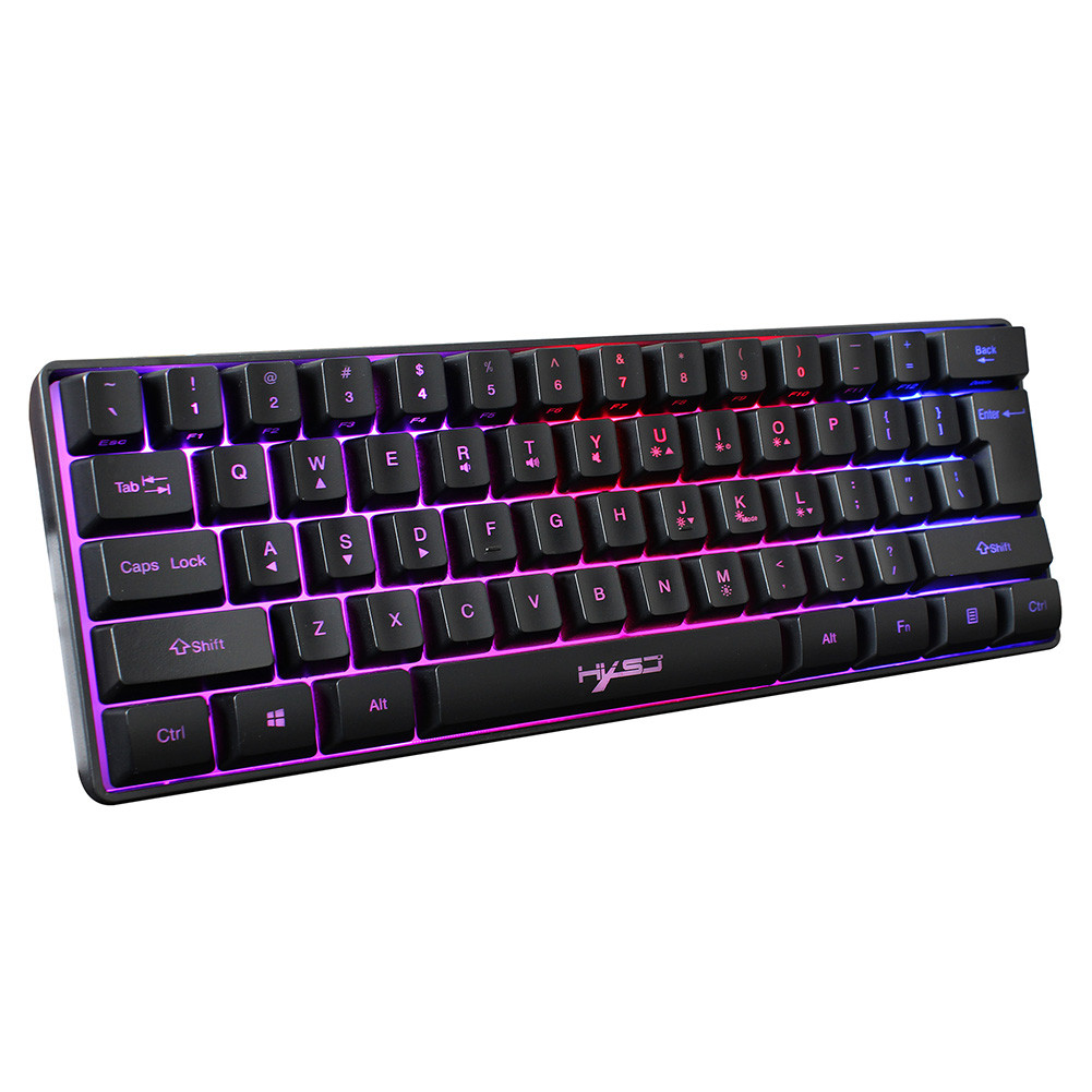 HXSJ V700 61 Keys USB Wired RGB Lighting Gaming Keyboard for Desktop Laptop PC