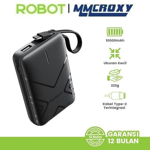 Robot RT17 Powerbank 10000mAh Built in Cable Smart Powerbank Mini Portable