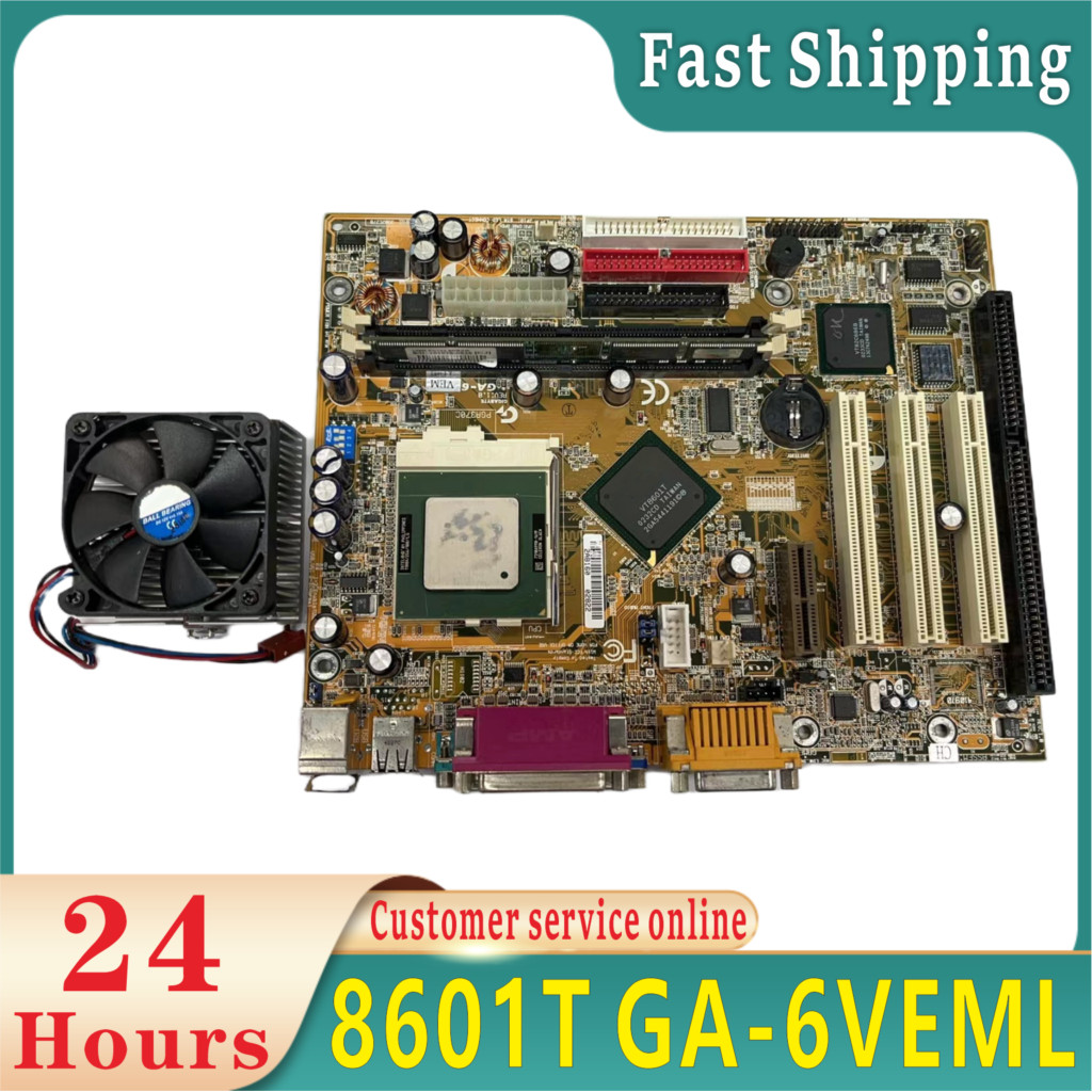 100% tested original 8601T GA-6VEML GA-6VEM ISA industrial board motherboard with 3PCI VGA LPT 1 ISA