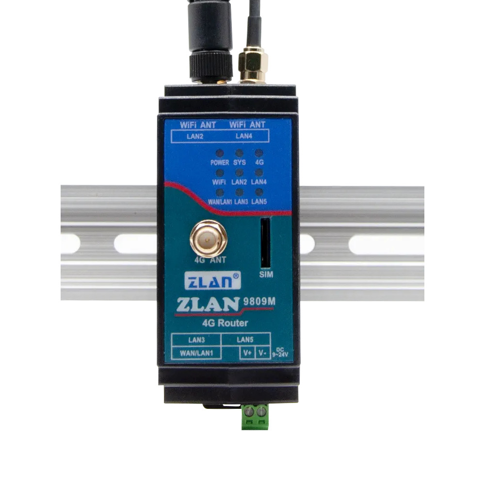 ZLAN 9809M 4G WIRELESS ROUTER CARD WIFI MULTI PORTS DIN RAIL INDUSTRIAL NETWORKING CAT1 MODULE