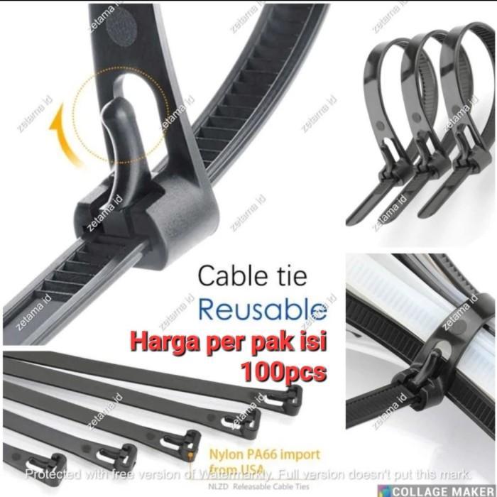Kabel Ties Reusable Kabel Ties Buka 100pcs/Pak