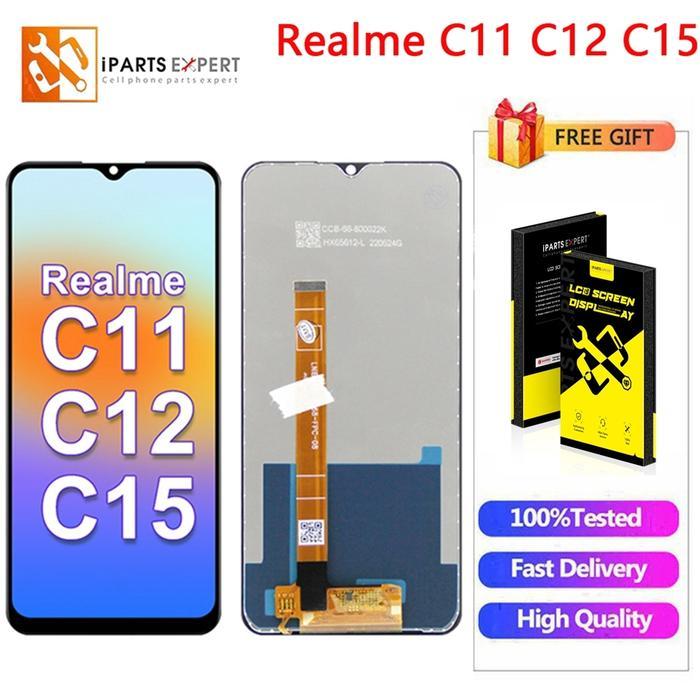 IPARTSEXPERT LCD Asli untuk Oppo Realme C11 C15 C12 Layar Lcd Layar Sentuh Pengganti Perakitan untuk