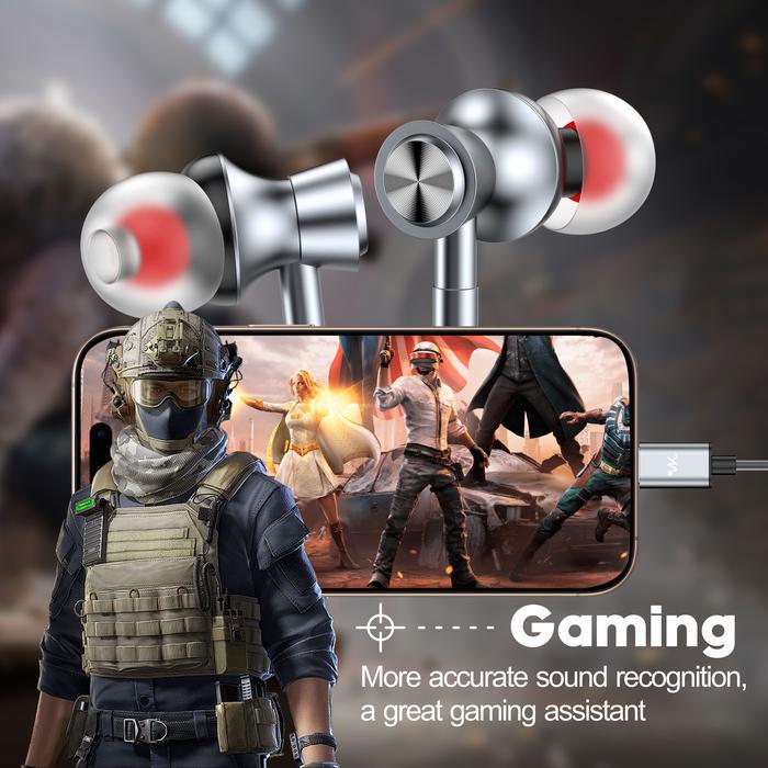 Varkverk Magnet Design Metal Handsfree With Micphone Type C Jack Stereo Sound Super Bass Hi Fi