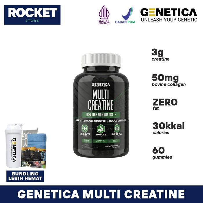GENETICA Multi Creatine 60 Gummies - Suplemen Fitness Kreatin Gummy