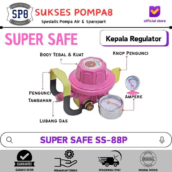 Kepala Regulator Gas Super Safe SS 88P Ampere Double Lock SNI