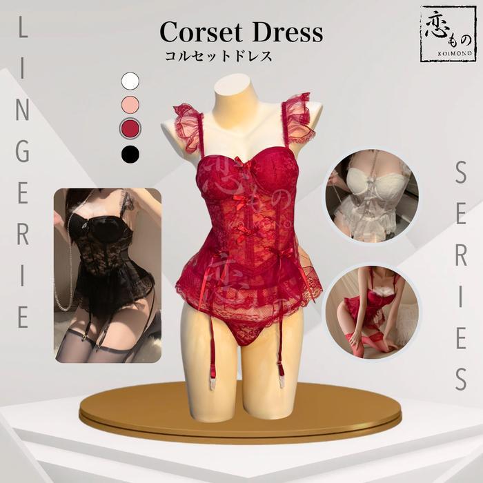 KOIMONO Corset Dress - Lingerie Kostum Cosplay Gaun Korset Baju Tidur Wanita