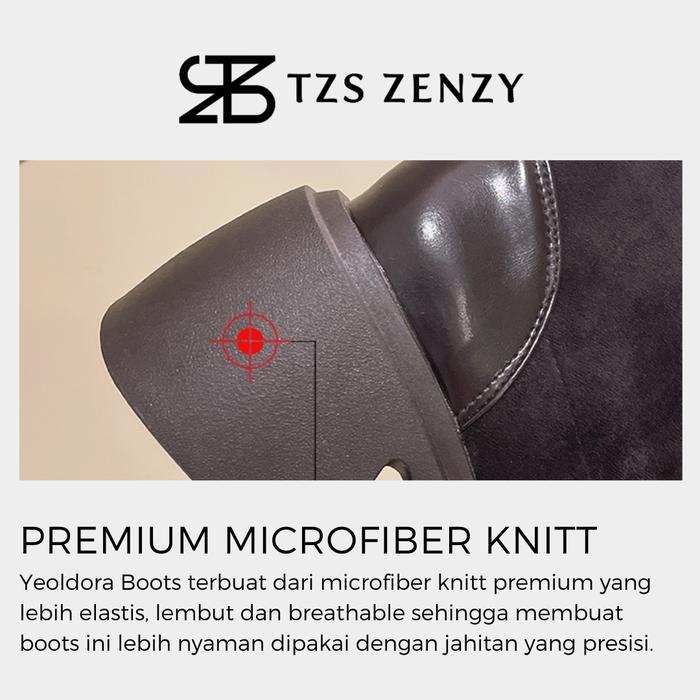 Tzs Zenzy Yeoldora Boots Korea Design - Sepatu Boots Wanita Pertengahan Betis - Boots Fashion Wanita