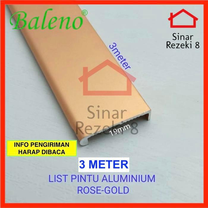 Lis Pintu Profil Aluminium GOLD Edging Frame Handle Lemari EA 19 .