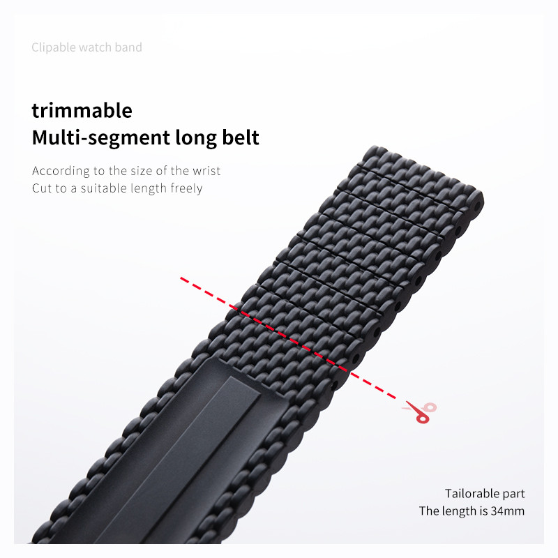 Woven Texture Fluororubber Rubber Watchband 22mm 24mm For Breitling Strap AVENGER NAVITIMER