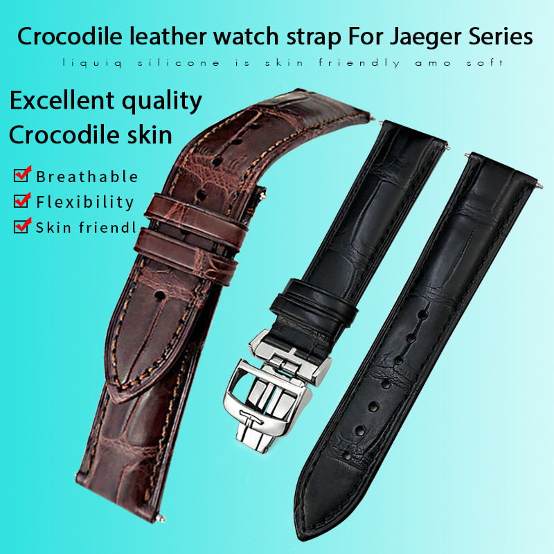 19mm 20mm 21mm 22mm 23mm Crocodile Skin Watchband For Longines Jaeger-LeCoultre Master Genuine
