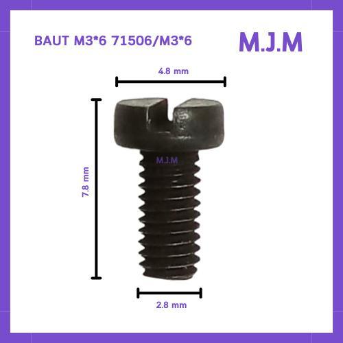 Baut M3*6 Hitam/ Baut Gigi Mesin Jahit M.J.M-71506/M3*6