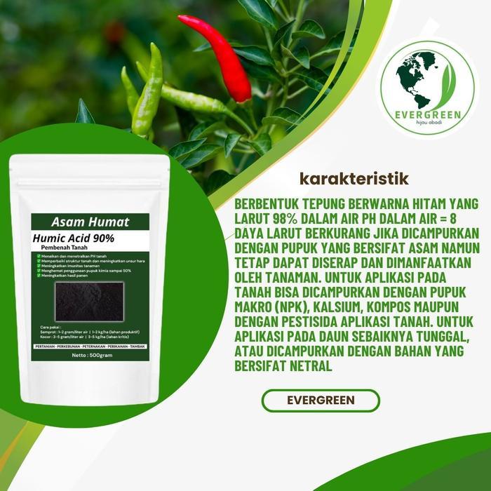 "New" Asam humat powder humic acid 90% 500 gram Asam humat pembenah tanah