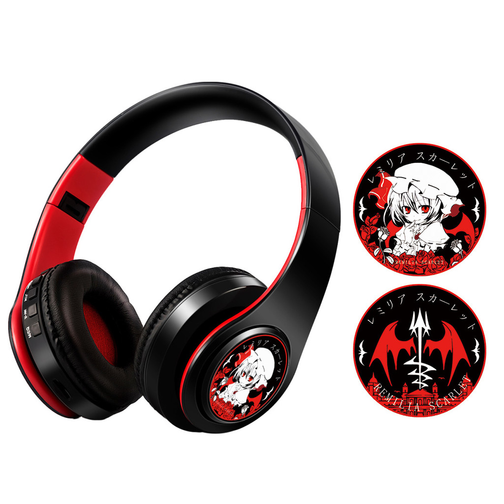 Anime Project Remilia Scarlet Cute Wireless Bluetooth Headset Stereo Foldable Gaming Headphones