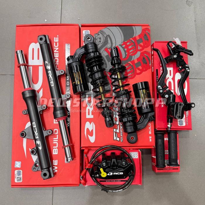 Paketan Master rem RCB E3 14mm Set kanan kiri + Kaliper S 2 piston + Selang rem tdr carbon + handgri