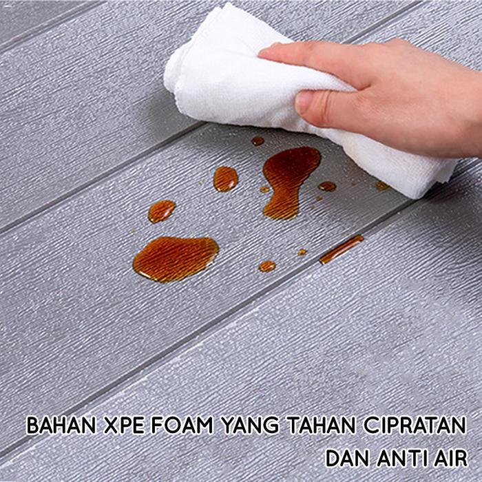 Wallpaper Dinding 3D Foam Motif Kayu Polos