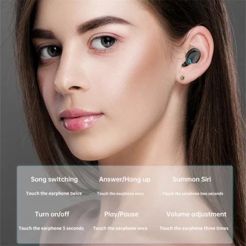 HEADSET BLUETOOTH LED FINGERPRINT TWS F9-5C TWS 5.0 EARPHONE ORIGINAL