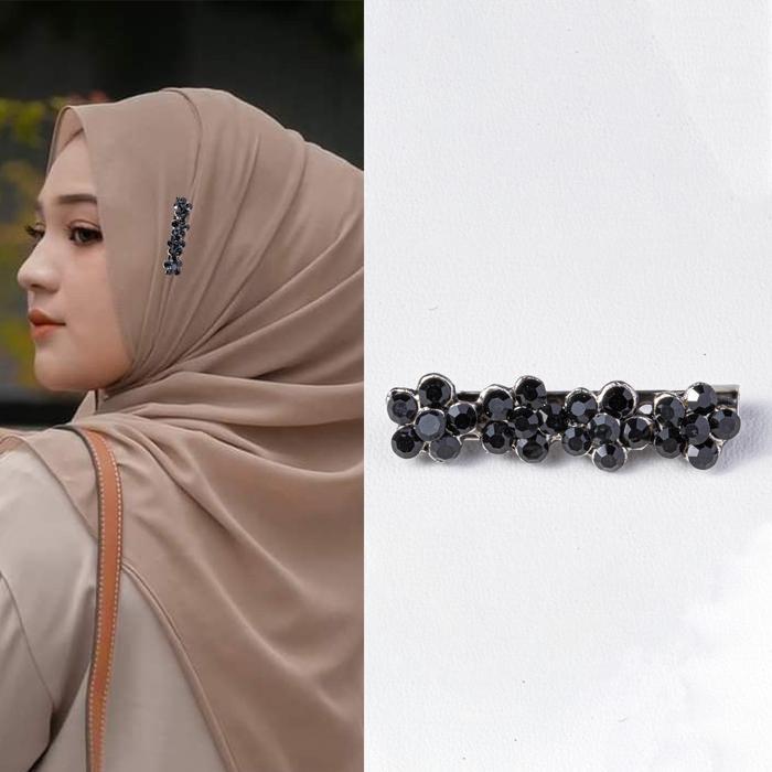 Bros Hijab Panjang / Pashmina / Jilbab / Krudung / Pin Hijab / Model Bunga Empat (C 3108) Terpercaya