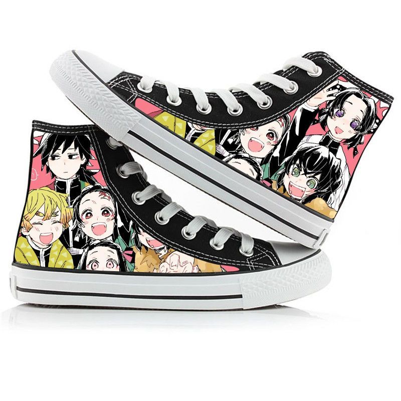 Demon Slayer Anime Canvas Shoes Casual Shoes High Top Sneaker Boys Girls Studebts Kawaii