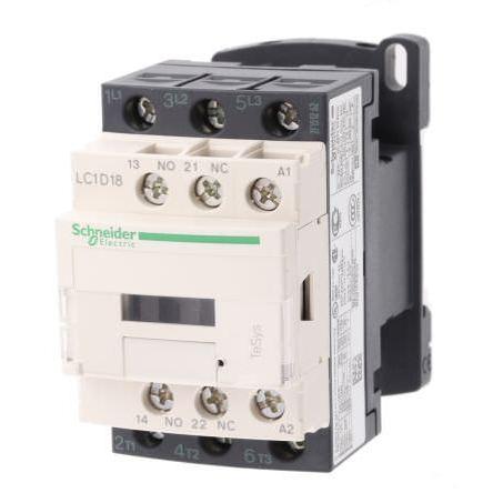 SCHNEIDER CONTACTOR 18A 1NC 1NO 24V DC COIL LC1D18BD
