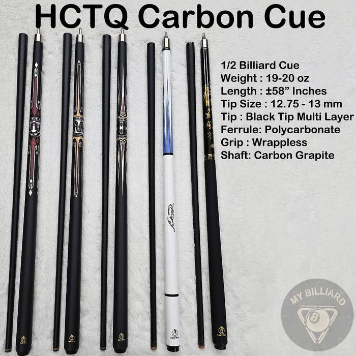 Ready Hctq Carbon Cue Stick Billiard 13Mm - Stik Billiar Hctq Cue Karbon Graphite