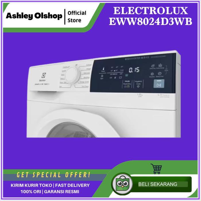 Mesin Cuci Electrolux EWW8024D3WB 8/5 Kg Wash and Dryer 100% Kering